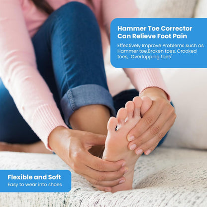 CEYOME Hammer Toe Straighteners for Women & Men – 8 Pack Toe Splints for Bent, Claw & Curled Toes – Gel Toe Corrector Supports Alignment for Walking, Standing, Running – 3 Sizes (S/M/L)