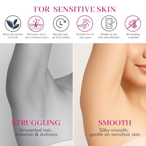 84-Piece Wax Strips for Face Hair Removal - Complete Body Waxing Kit for Women with 40 Body + 40 Facial Wax Strips & 4 Calming Oil Wipes Avelisse