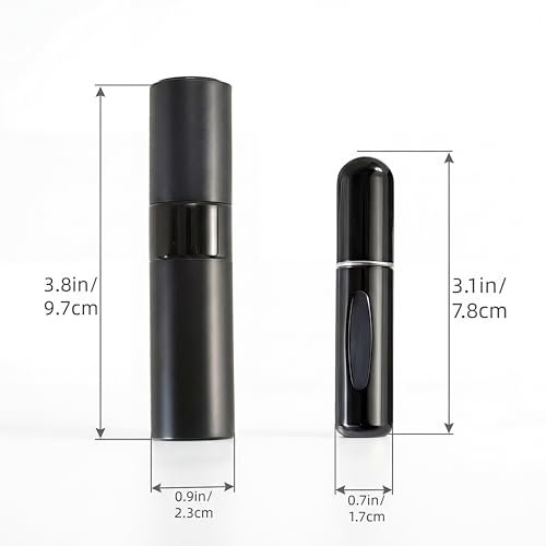Hoodupo 8ml Atomizer Perfume Travel Size Spray Bottle Empty Refillable (3 Pcs) + 5ml Mini Portable Cologne Dispenser Refill (6 Pcs) - Small Fragrance Accessories Set for Men and Women Avelisse
