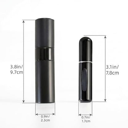Hoodupo 8ml Atomizer Perfume Travel Size Spray Bottle Empty Refillable (3 Pcs) + 5ml Mini Portable Cologne Dispenser Refill (6 Pcs) - Small Fragrance Accessories Set for Men and Women Avelisse