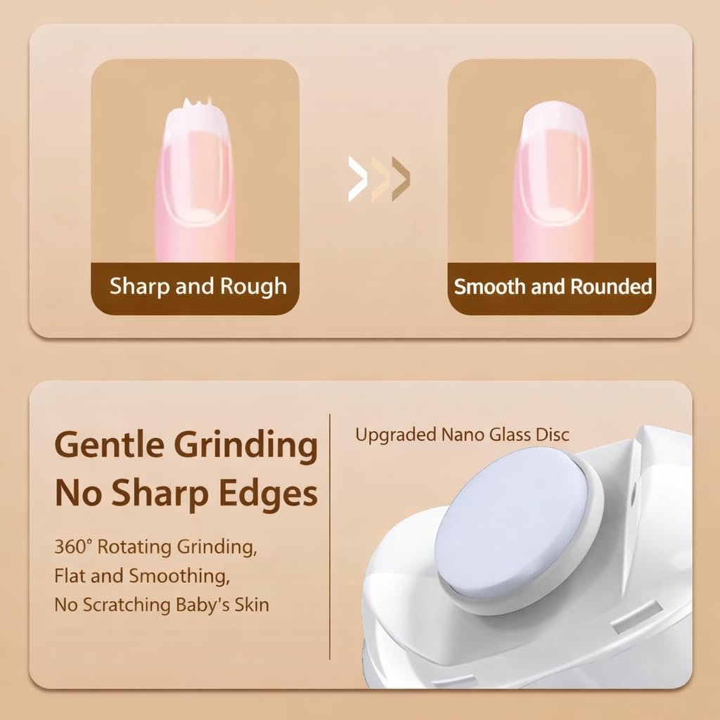 Electric Nail Clipper with LED Light, 3-Speed Cordless Nail Grinder, Mess-Free Catcher for Fingernails & Toenails, Travel-Friendly for Seniors, Kids - görsel 2