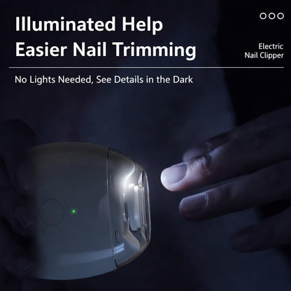 Electric Nail Clipper with LED Light, 3-Speed Cordless Nail Grinder, Mess-Free Catcher for Fingernails & Toenails, Travel-Friendly for Seniors, Kids
