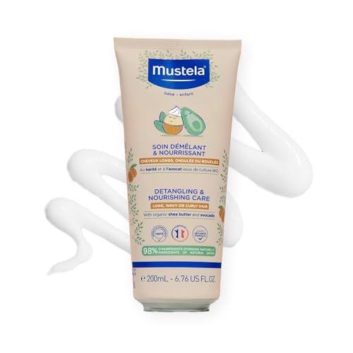 Mustela Detangling & Nourishing Conditioner with Natural Shea Butter & Avocado - For Curly & Frizzy Hair, Safe for Babies and Kids - 6.76 Fl Oz Avelisse