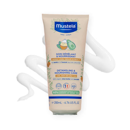 Mustela Detangling & Nourishing Conditioner with Natural Shea Butter & Avocado - For Curly & Frizzy Hair, Safe for Babies and Kids - 6.76 Fl Oz Avelisse
