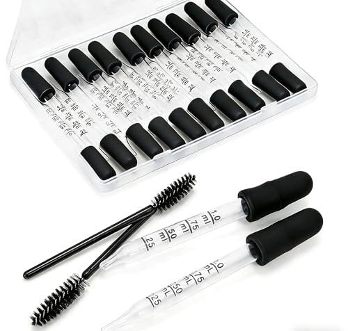 22-Piece Glass Dropper Set – 20 Droppers & 2 Cleaning Tools, 1ML Straight & Bent Tip for Oils, Liquids, Medicine, Lab, Crafts, Ear & Eye Care Avelisse