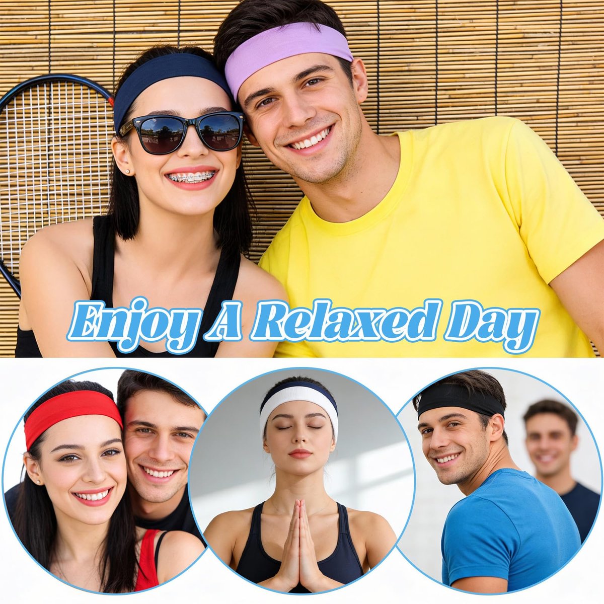 Viliqiou 14 PCS Sport Headbands for Women - Elastic Soft Non Slip Headband - Fashion Sweat Hair Bands for Men Women Sports Workout Running Yoga Travel - görsel 13