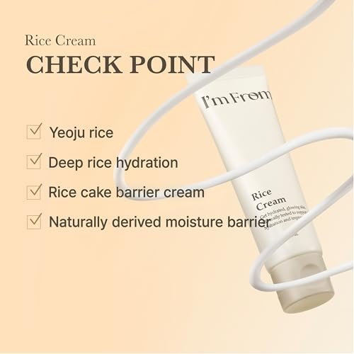 I'm From Rice Cream - Hydrating Face Moisturizer with Rice Water & Ceramide, Lightweight Barrier Cream for Dry & Combination Skin, Korean Skincare 1.69 fl oz Avelisse