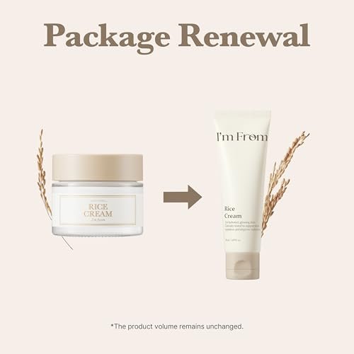 I'm From Rice Cream - Hydrating Face Moisturizer with Rice Water & Ceramide, Lightweight Barrier Cream for Dry & Combination Skin, Korean Skincare 1.69 fl oz Avelisse