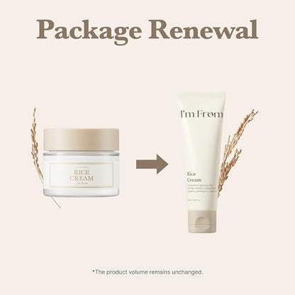 I'm From Rice Cream - Hydrating Face Moisturizer with Rice Water & Ceramide, Lightweight Barrier Cream for Dry & Combination Skin, Korean Skincare 1.69 fl oz Avelisse