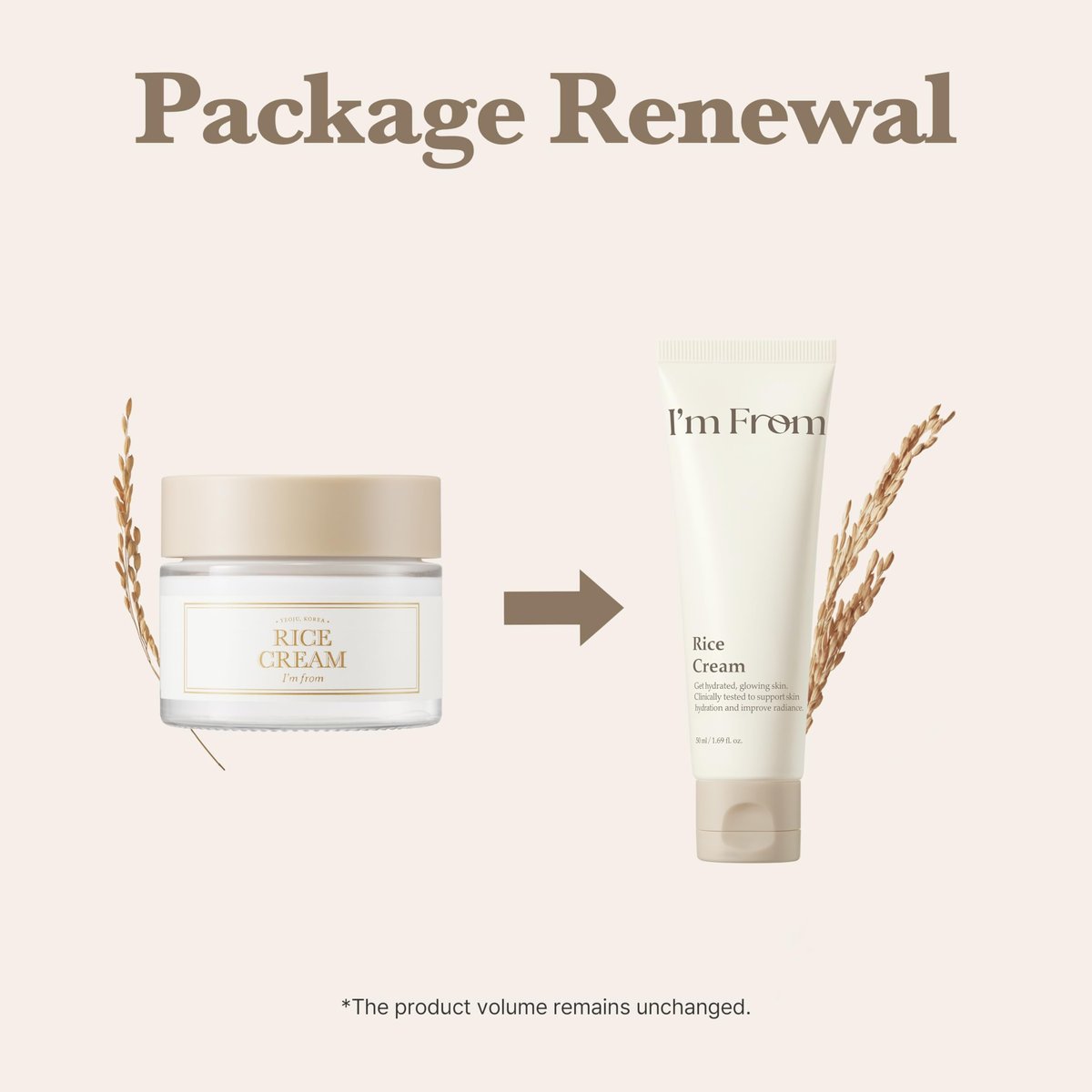 I'm From Rice Cream - Hydrating Face Moisturizer with Rice Water & Ceramide, Lightweight Barrier Cream for Dry & Combination Skin, Korean Skincare 1.69 fl oz Avelisse