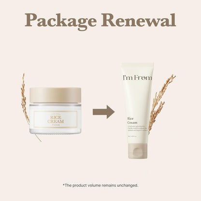 I'm From Rice Cream - Hydrating Face Moisturizer with Rice Water & Ceramide, Lightweight Barrier Cream for Dry & Combination Skin, Korean Skincare 1.69 fl oz Avelisse