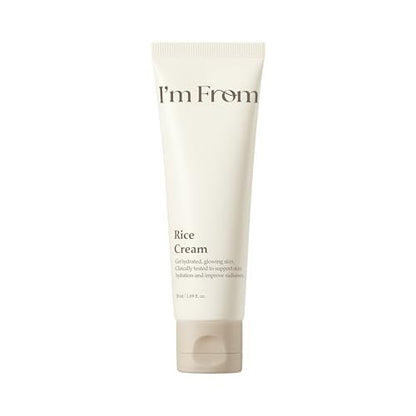 I'm From Rice Cream - Hydrating Face Moisturizer with Rice Water & Ceramide, Lightweight Barrier Cream for Dry & Combination Skin, Korean Skincare 1.69 fl oz Avelisse