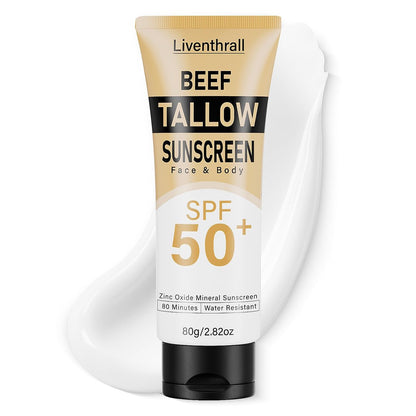 AKIICHI Mineral Sunscreen SPF 50 with Non-Toxic Zinc Oxide & Organic Beef Tallow – Natural Sunblock for Face & Body, 2.82 oz Avelisse