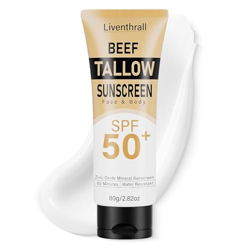 AKIICHI Mineral Sunscreen SPF 50 with Non-Toxic Zinc Oxide & Organic Beef Tallow – Natural Sunblock for Face & Body, 2.82 oz Avelisse