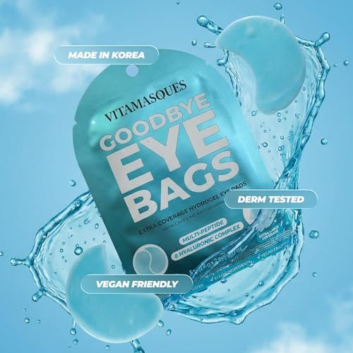 Vitamasques Goodbye Eye Bags XL Under Eye Patches - Caffeine Collagen Eye Mask for Dark Circles & Puffiness, Brightening Korean Eye Patches - 3 Pairs Hydrating Ultra Cooling Hydrogel Pads - görsel 11