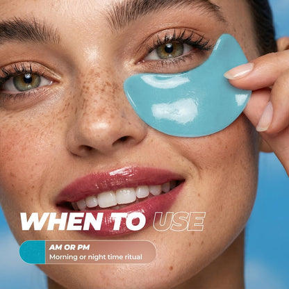 Vitamasques Goodbye Eye Bags XL Under Eye Patches - Caffeine Collagen Eye Mask for Dark Circles & Puffiness, Brightening Korean Eye Patches - 3 Pairs Hydrating Ultra Cooling Hydrogel Pads