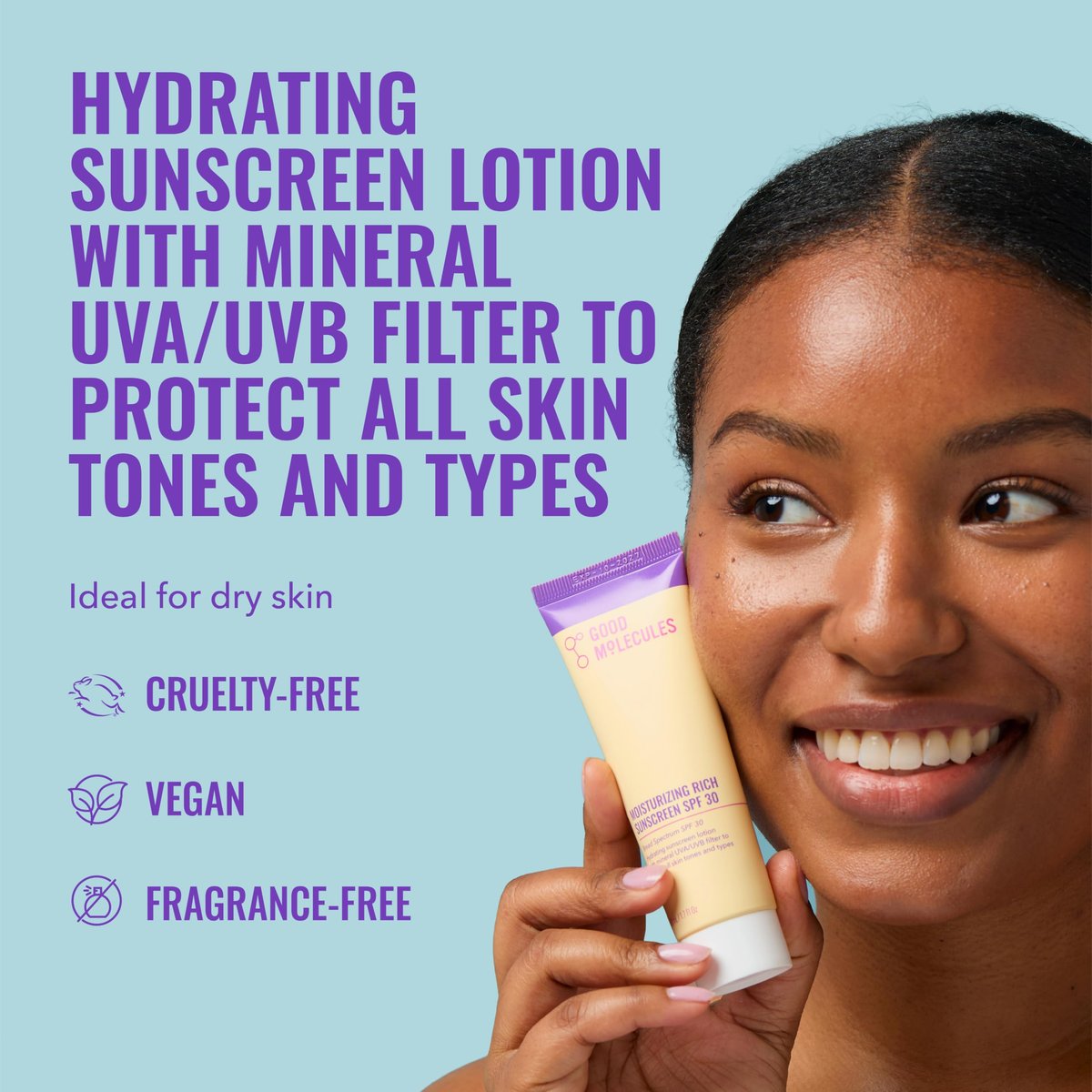 Good Molecules Moisturizing Rich Sunscreen SPF 30 – Mineral Zinc Oxide Face Sunscreen for Broad Spectrum UVA/UVB Protection, Hydrating, Fragrance-Free, No White Cast, 1.7 fl oz Avelisse
