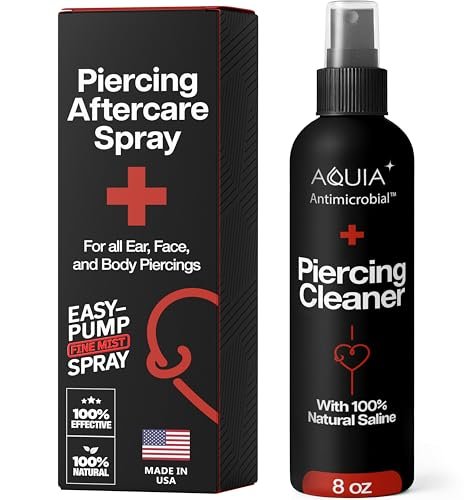 Piercing Aftercare Spray | Ear Piercing Cleaner 8oz | Saline Spray for Piercings - Aquia - görsel 2