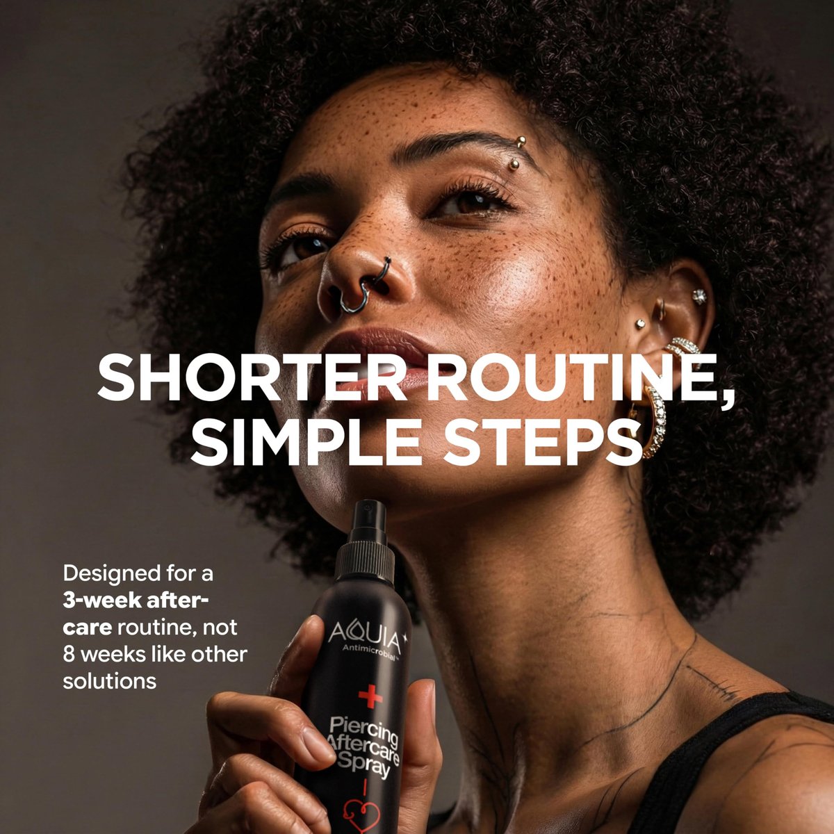 Piercing Aftercare Spray | Ear Piercing Cleaner 8oz | Saline Spray for Piercings - Aquia - görsel 3
