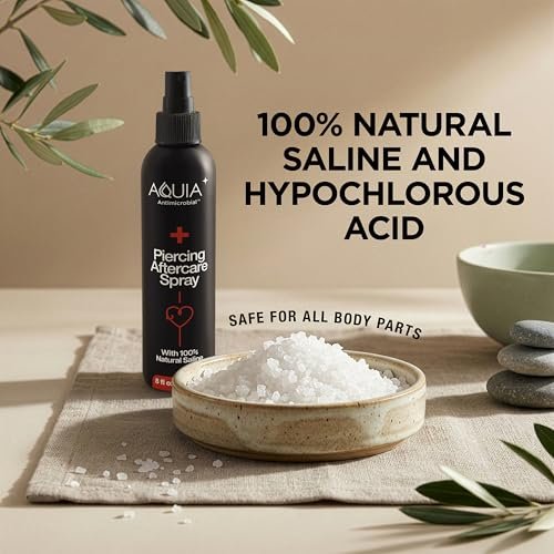 Piercing Aftercare Spray | Ear Piercing Cleaner 8oz | Saline Spray for Piercings - Aquia - görsel 10