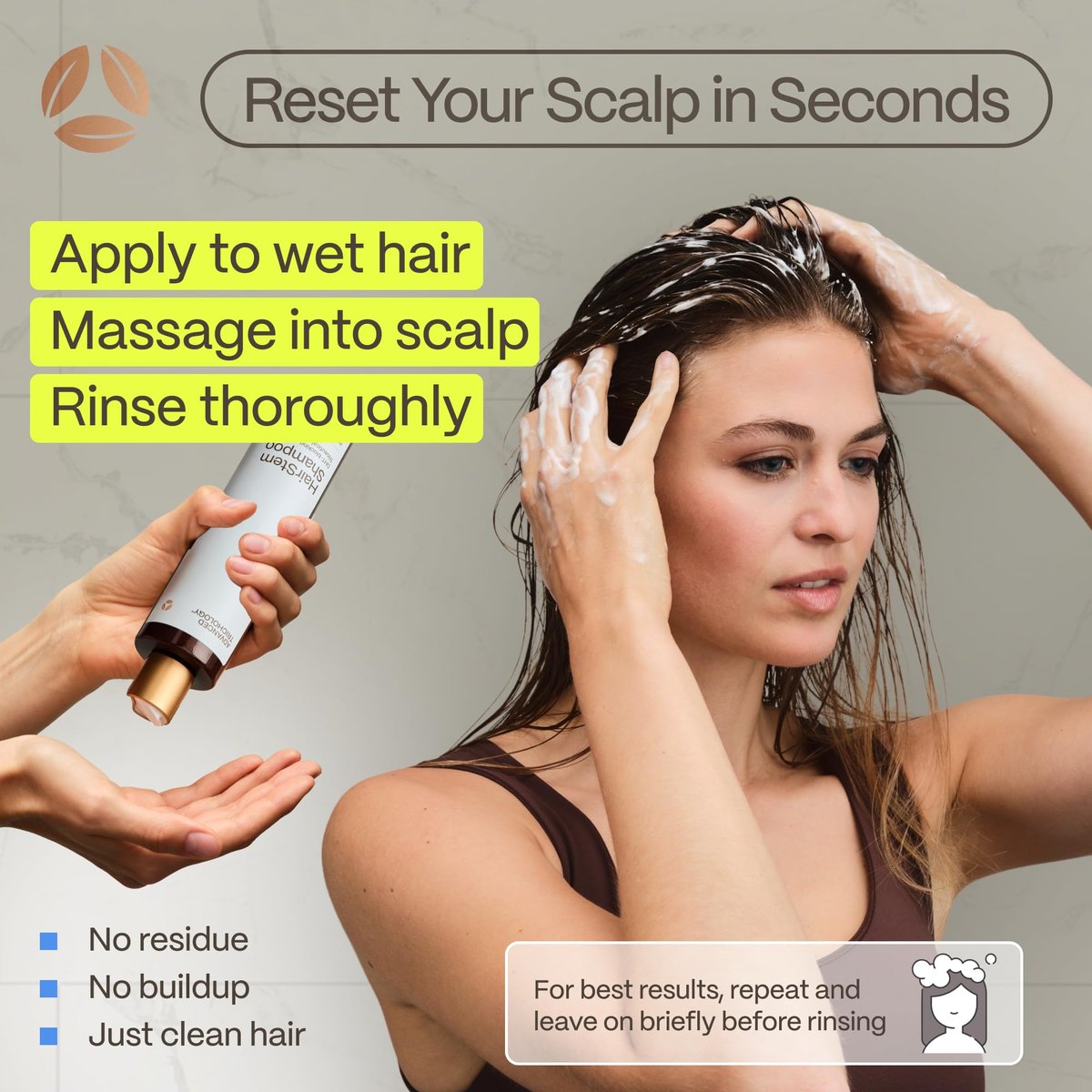 Hairstem™ Peptide Shampoo for Hair Growth – Peptide-Infused for Fuller, Stronger Looking Hair | Copper Tripeptide-1, Biotinoyl & Acetyl Peptides + Botanical Nutrients Avelisse