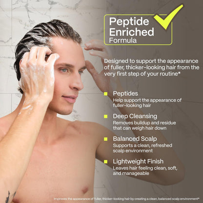 Hairstem™ Peptide Shampoo for Hair Growth – Peptide-Infused for Fuller, Stronger Looking Hair | Copper Tripeptide-1, Biotinoyl & Acetyl Peptides + Botanical Nutrients Avelisse