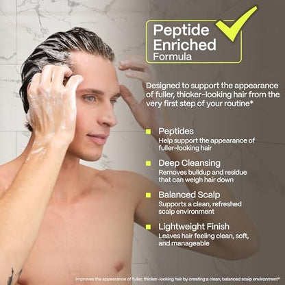 Hairstem™ Peptide Shampoo for Hair Growth – Peptide-Infused for Fuller, Stronger Looking Hair | Copper Tripeptide-1, Biotinoyl & Acetyl Peptides + Botanical Nutrients Avelisse