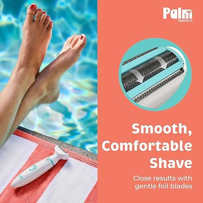 PalmPerfect Rechargeable Women's Shaver – Waterproof Electric Razor with LED Light, Wall Mount & USB Charging Avelisse