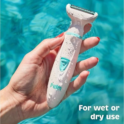 PalmPerfect Rechargeable Women's Shaver – Waterproof Electric Razor with LED Light, Wall Mount & USB Charging Avelisse