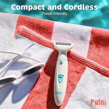 PalmPerfect Rechargeable Women's Shaver – Waterproof Electric Razor with LED Light, Wall Mount & USB Charging Avelisse
