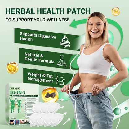 HENGRUNXIN Moringa 10-in-1 Advanced Nano Microdarts Patch - 2026 New Natural Skin Patches for Women and Men, Gentle Formula (2 Boxes, 7 Tablets Each) Avelisse