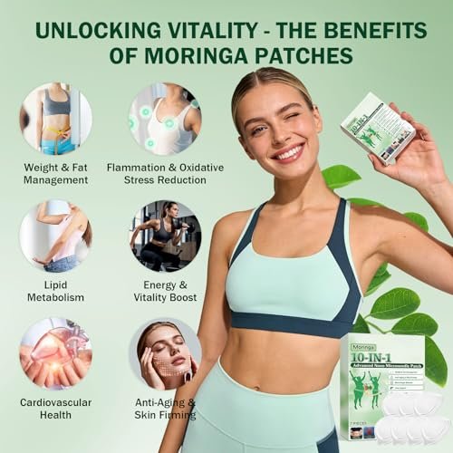 HENGRUNXIN Moringa 10-in-1 Advanced Nano Microdarts Patch - 2026 New Natural Skin Patches for Women and Men, Gentle Formula (2 Boxes, 7 Tablets Each) Avelisse
