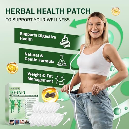 HENGRUNXIN Moringa 10-in-1 Advanced Nano Microdarts Patch - 2026 New Natural Skin Patches for Women and Men, Gentle Formula (2 Boxes, 7 Tablets Each) Avelisse
