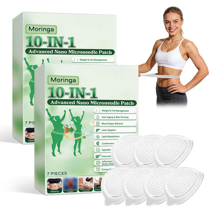 HENGRUNXIN Moringa 10-in-1 Advanced Nano Microdarts Patch - 2026 New Natural Skin Patches for Women and Men, Gentle Formula (2 Boxes, 7 Tablets Each) Avelisse