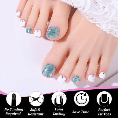 Lsnisni Square Shape False Toe Nails Tips - 320 Pcs Gel X Toe Nail Tips, Full Cover Long Wider Toe Nail Tips for Women DIY Nails, 16 Sizes Avelisse