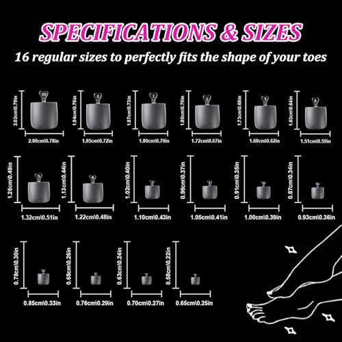 Lsnisni Square Shape False Toe Nails Tips - 320 Pcs Gel X Toe Nail Tips, Full Cover Long Wider Toe Nail Tips for Women DIY Nails, 16 Sizes Avelisse