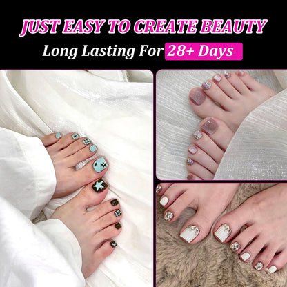 Lsnisni Square Shape False Toe Nails Tips - 320 Pcs Gel X Toe Nail Tips, Full Cover Long Wider Toe Nail Tips for Women DIY Nails, 16 Sizes Avelisse