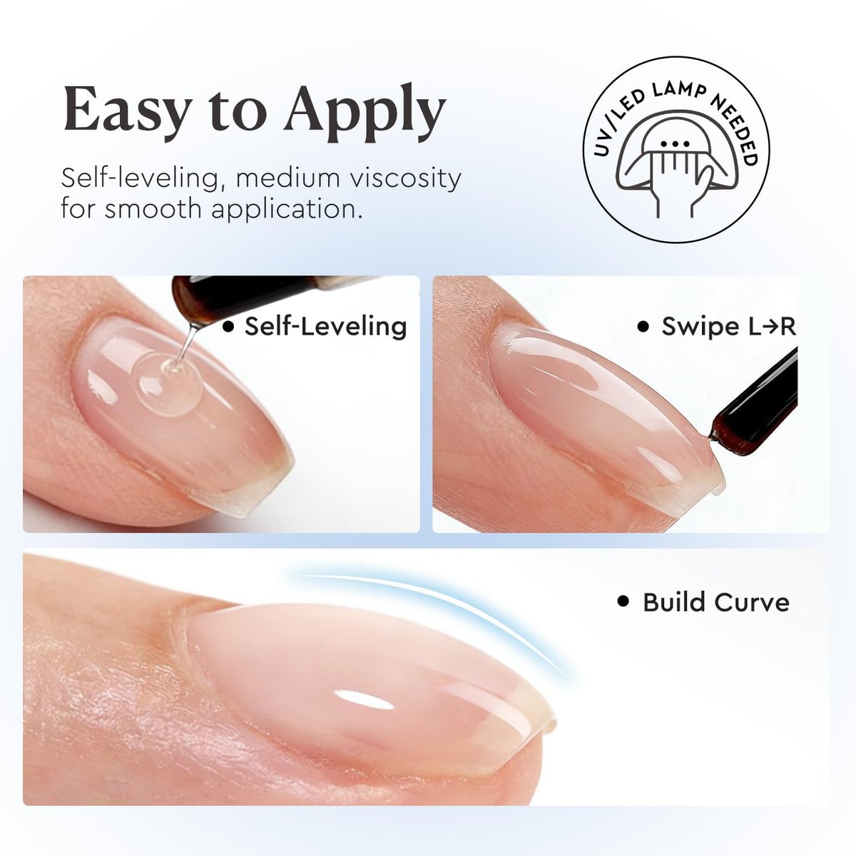 AZUREBEAUTY 15ml Rubber Base Gel Polish and No Wipe Top Coat Set – Builder Base Coat & Ultra Shine Top Coat for Thin, Weak, Brittle Nails – Self-Leveling, Long Lasting - görsel 13