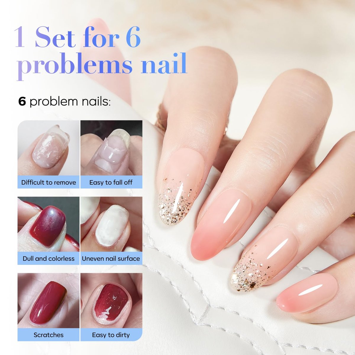 AZUREBEAUTY 15ml Rubber Base Gel Polish and No Wipe Top Coat Set – Builder Base Coat & Ultra Shine Top Coat for Thin, Weak, Brittle Nails – Self-Leveling, Long Lasting - görsel 17