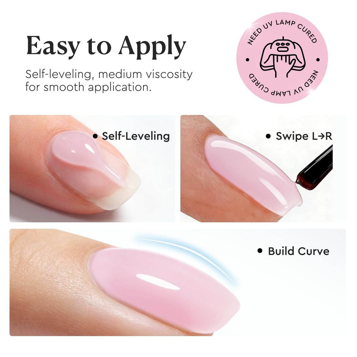 AZUREBEAUTY 10ml 6 Color Rubber Base Gel Polish with Top Coat Set – Sheer Nude Pink Jelly Self-Leveling Builder Gel for Thin Weak Nails, Long Lasting Soak Off UV LED Avelisse