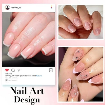 AZUREBEAUTY 10ml 6 Color Rubber Base Gel Polish with Top Coat Set – Sheer Nude Pink Jelly Self-Leveling Builder Gel for Thin Weak Nails, Long Lasting Soak Off UV LED Avelisse