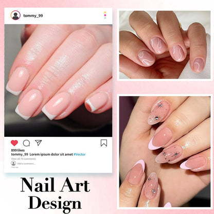 AZUREBEAUTY 10ml 6 Color Rubber Base Gel Polish with Top Coat Set – Sheer Nude Pink Jelly Self-Leveling Builder Gel for Thin Weak Nails, Long Lasting Soak Off UV LED Avelisse