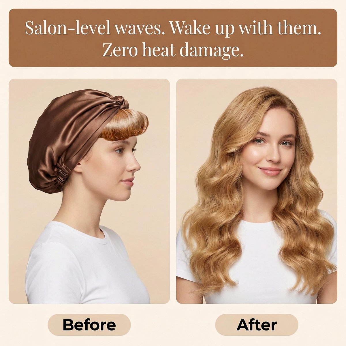 Heatless Curls Overnight Hair Curlers - 3PC No-Heat Curling Rod Set with Satin Wrap & Shower Cap | Velvet Hair Rollers for Heat-Free Waves Avelisse
