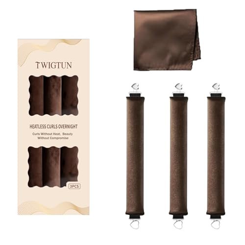 Heatless Curls Overnight Hair Curlers - 3PC No-Heat Curling Rod Set with Satin Wrap & Shower Cap | Velvet Hair Rollers for Heat-Free Waves Avelisse