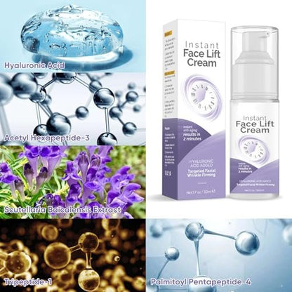 Instant Face Lift Cream - Skin Tightening Cream for Face & Neck, 2-Minute Rapid Wrinkle Remover & Puffy Eyes Treatment, Invisible Formula for Sagging Skin & Daily Makeup Prep Avelisse