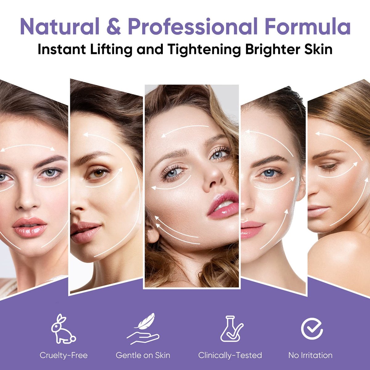 Instant Face Lift Cream - Skin Tightening Cream for Face & Neck, 2-Minute Rapid Wrinkle Remover & Puffy Eyes Treatment, Invisible Formula for Sagging Skin & Daily Makeup Prep Avelisse