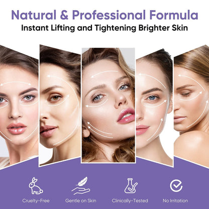 Instant Face Lift Cream - Skin Tightening Cream for Face & Neck, 2-Minute Rapid Wrinkle Remover & Puffy Eyes Treatment, Invisible Formula for Sagging Skin & Daily Makeup Prep Avelisse
