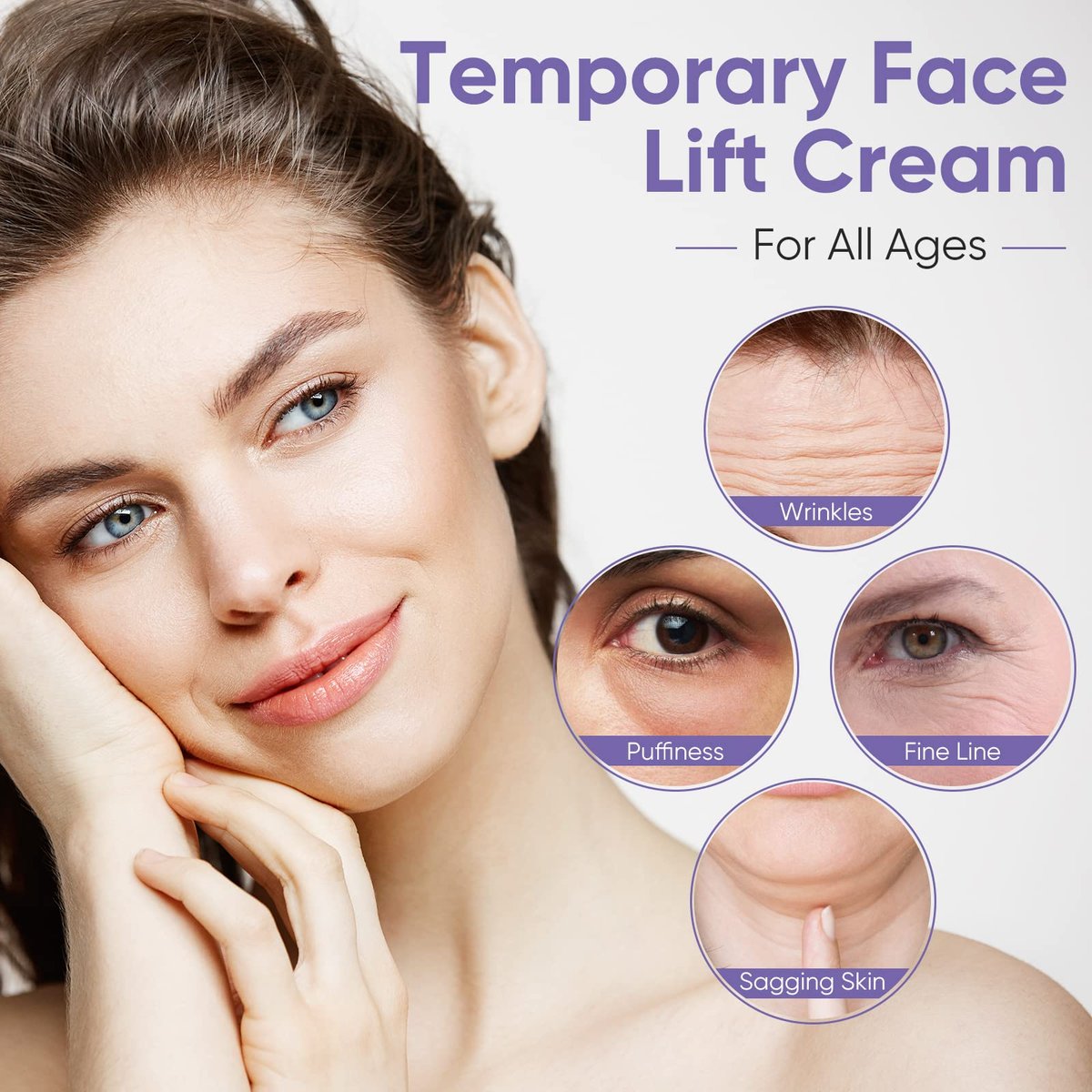 Instant Face Lift Cream - Skin Tightening Cream for Face & Neck, 2-Minute Rapid Wrinkle Remover & Puffy Eyes Treatment, Invisible Formula for Sagging Skin & Daily Makeup Prep Avelisse