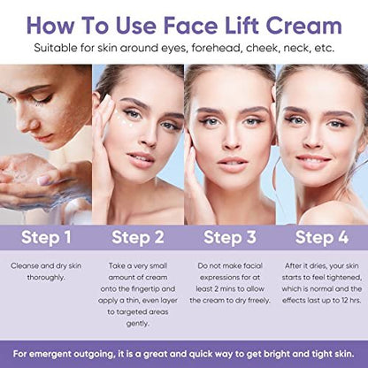 Instant Face Lift Cream - Skin Tightening Cream for Face & Neck, 2-Minute Rapid Wrinkle Remover & Puffy Eyes Treatment, Invisible Formula for Sagging Skin & Daily Makeup Prep Avelisse
