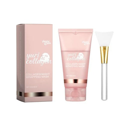 Yuri Collagen Night Wrapping Mask – Overnight Peel Off Face Mask with Collagen, Hydrating & Firming Sleeping Mask for All Skin Types, 2.53 Fl Oz Avelisse